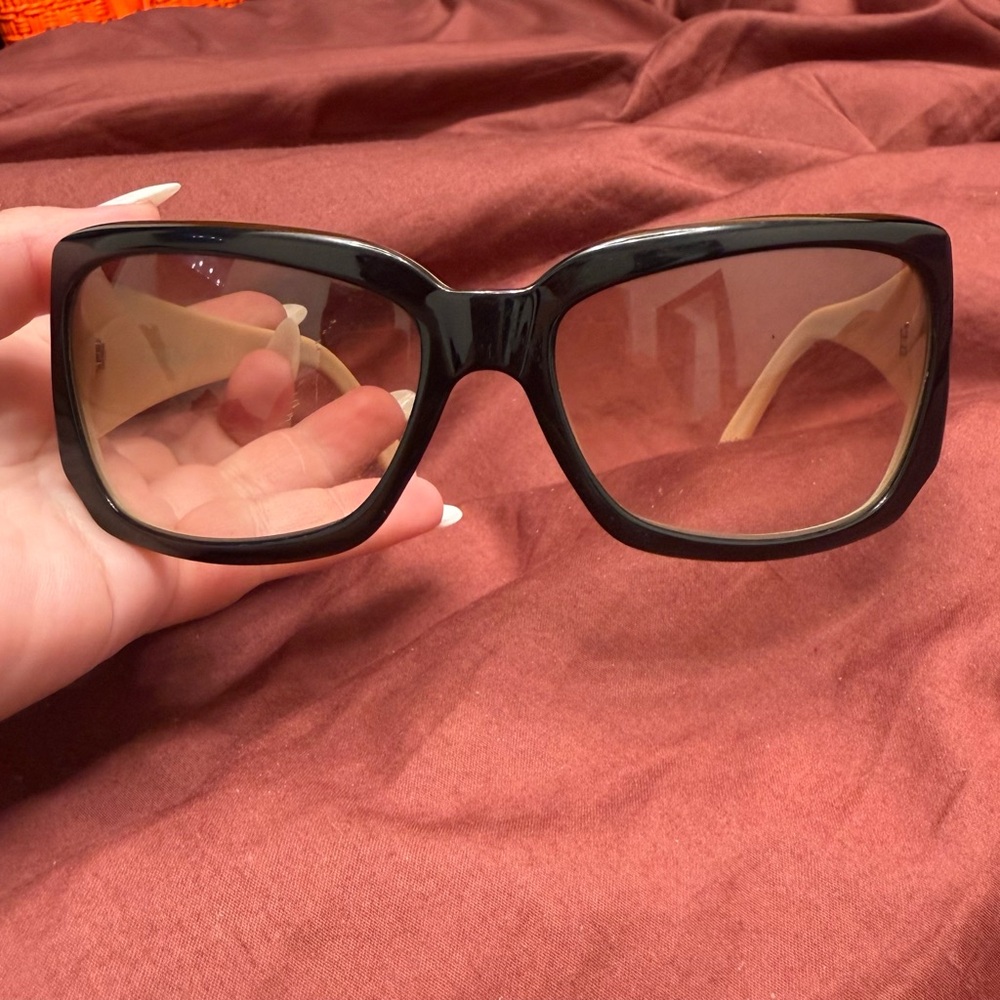 Versace Black and Cream Sunglasses
